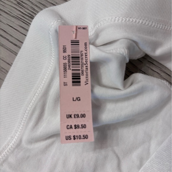 NWT Victorias Secret White Underwear Size L - Picture 4 of 4